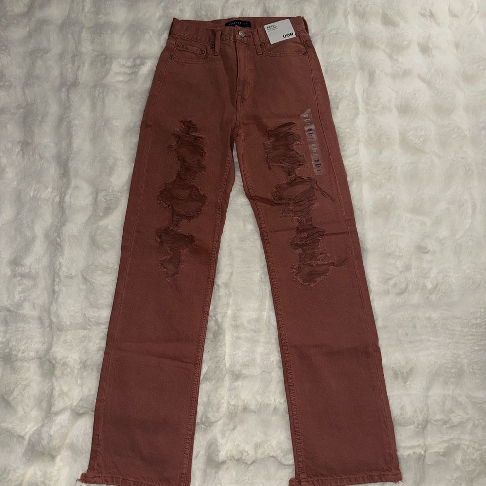 Women's Distressed Straight Jeans in Rust by Cello
